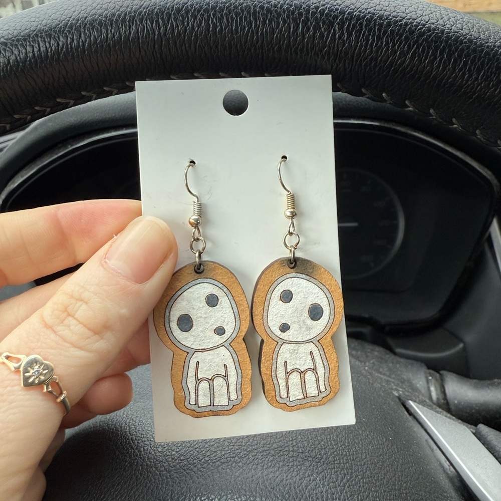 Handmade Studio Ghibli Kodama Earrings